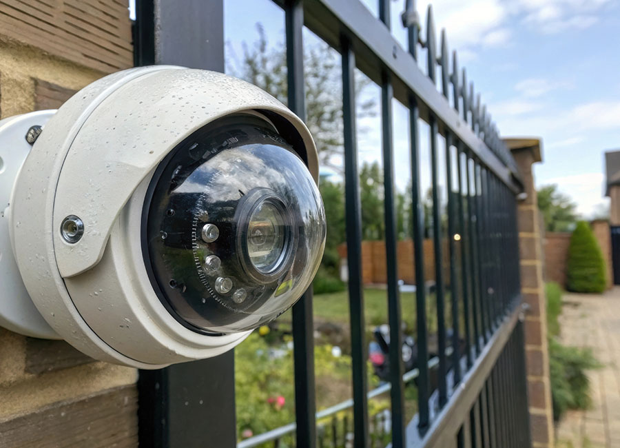 Caméra de vidéoprotection à l'entrée , à côté du portail